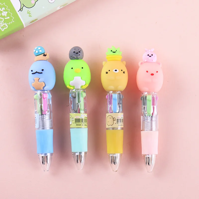 Imagem -04 - Kawaii dos Desenhos Animados Cores Mini Caneta Esferográfica Adorável Unicórnio Coelho Bonito Multicolorido Bola Ponto Canetas Crianças Escola Papelaria 50 Peças Lote