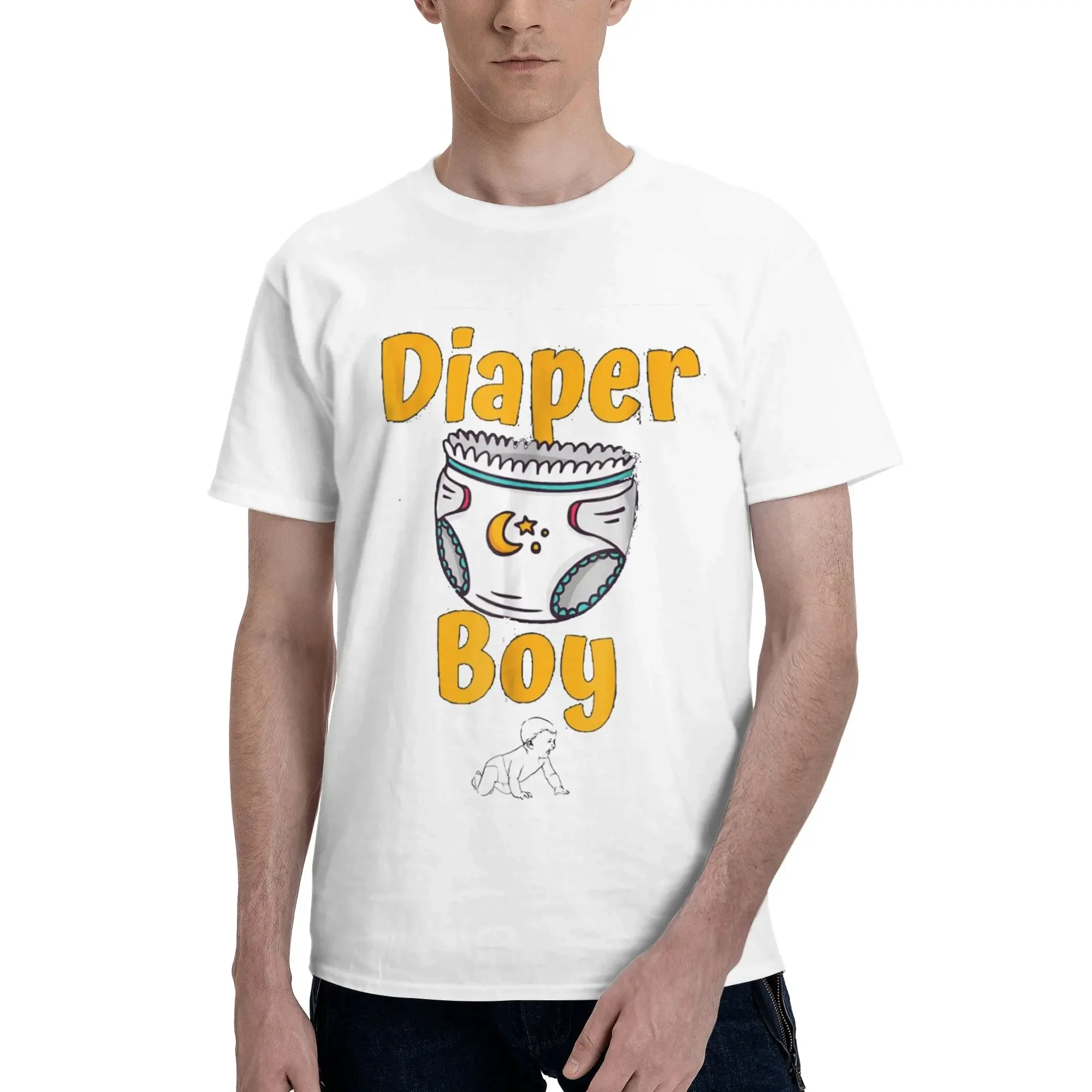 diaper boy 100% Cotton T-Shirt Men's Funny T Shirts Men Crew Neck Short Sleeve S-6XL