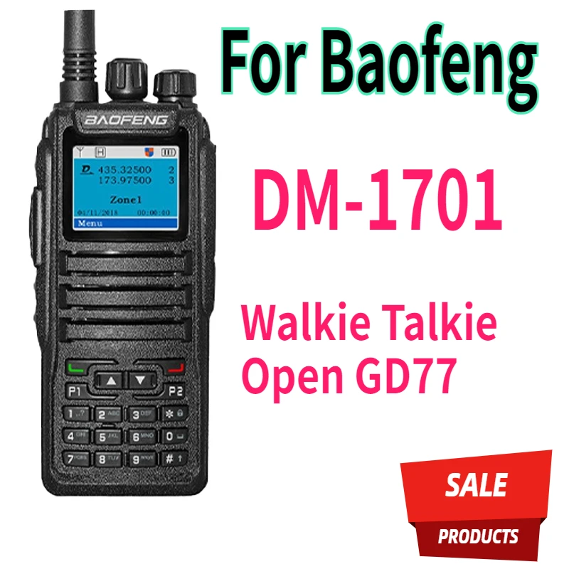 DM-1701 For Baofeng Walkie Talkie Open GD77 Dual Mode Analog/Digital Tier 1+2 Dual Time Slot Ham Dual Band Two Way Radio DR-1801