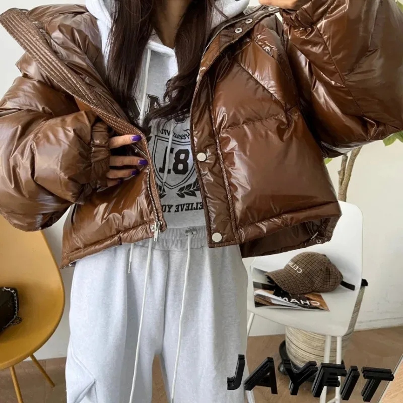 

2025 Winter Bright Detachable Sleeve Bread Coat Cotton Coat