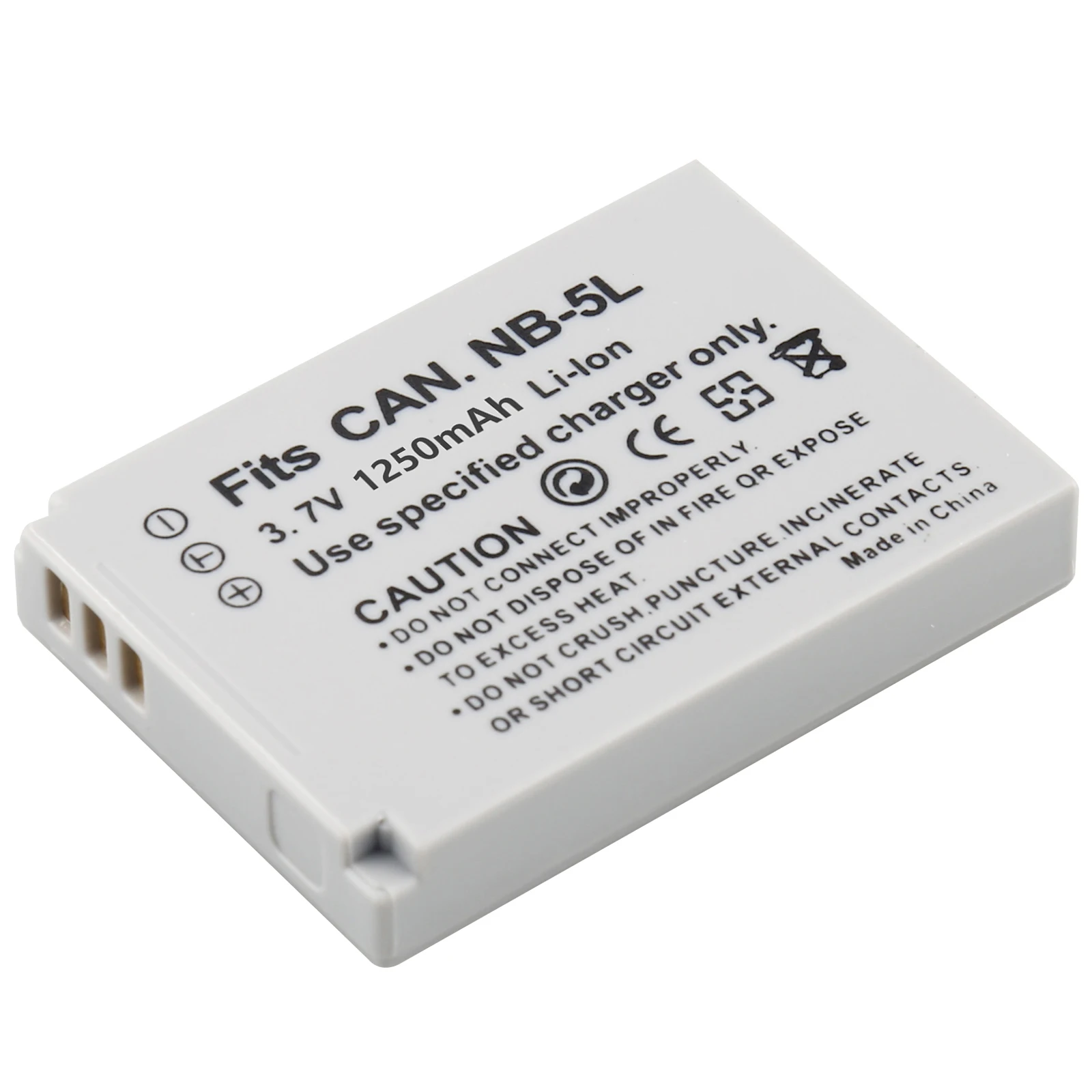 1250mAh NB-5L NB5L Battery for Canon PowerShot S100, S110, SD790IS, SD850IS, SD870IS, SD880IS, SD890IS, SD970IS, SD990IS, SX200I