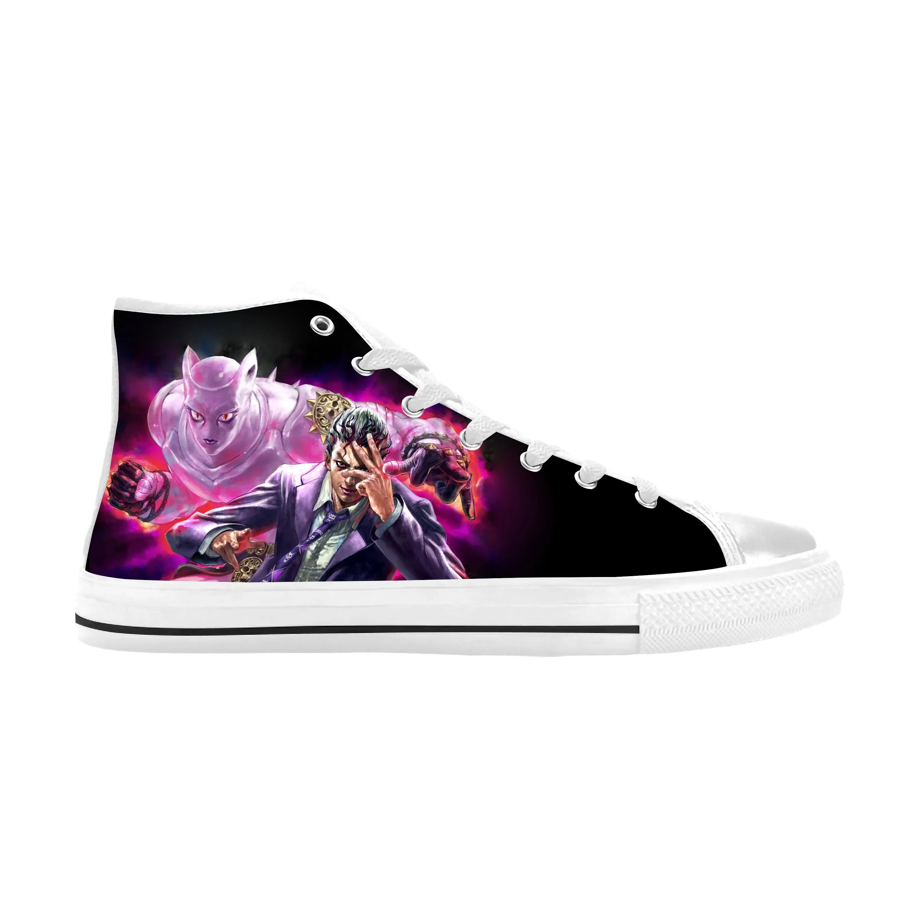 Anime Manga Jojo Bizarre Adventure Killer Queen Casual Cloth Shoes High Top Comfortable Breathable 3D Print Men Women Sneakers