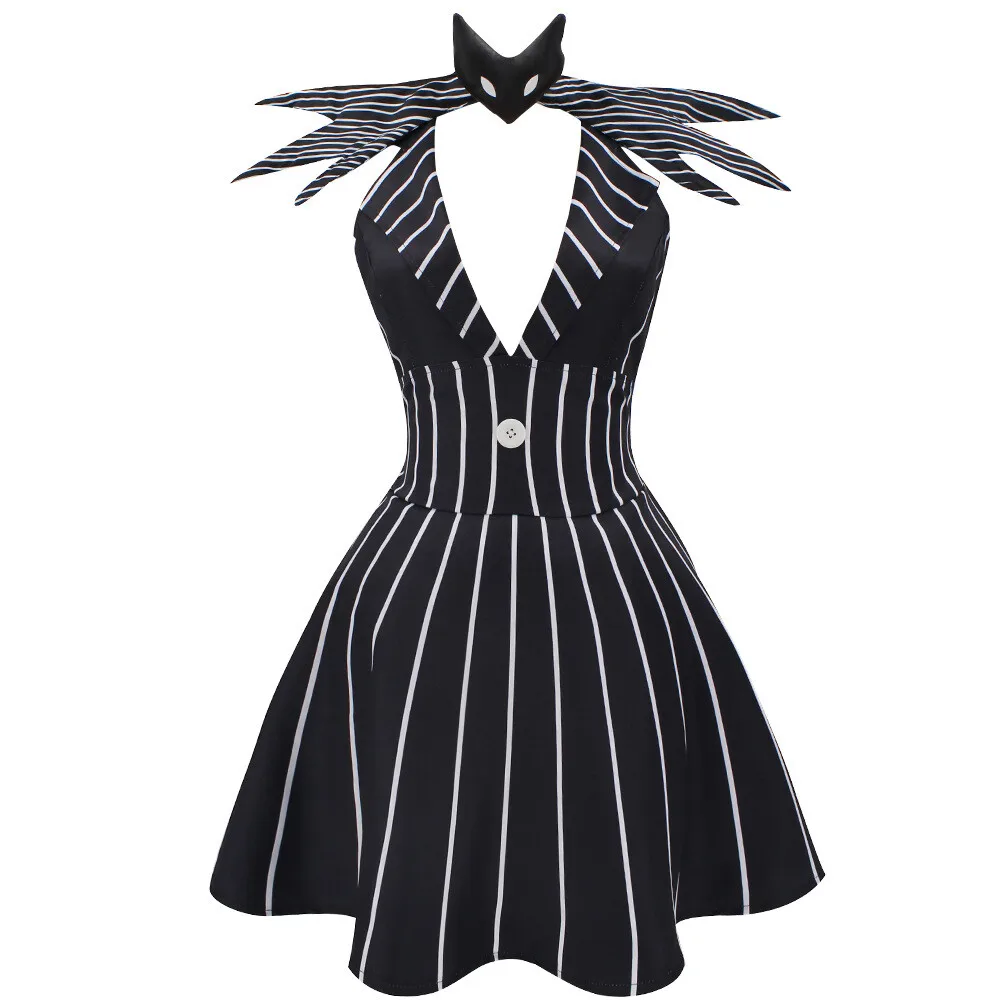 

Fulujiacos Cosplay Costume Jack Skellington Women's Dress
