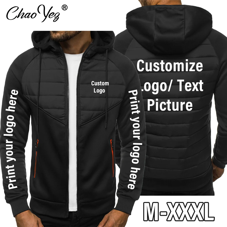 High Quality Men's Jacket Custom Your Logo Casual Comfortable Spring Autumn Sports Men's Sweatshirt Design Male Hooded Jackets