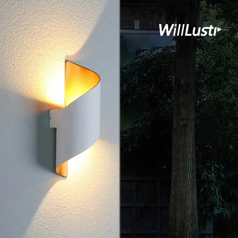 Creative LED Aluminum Wall Lamp Sconce Hotel Cafe Aisle Terrace Balcony Courtyard Outdoor Use IP65 Water-Proof Lighting