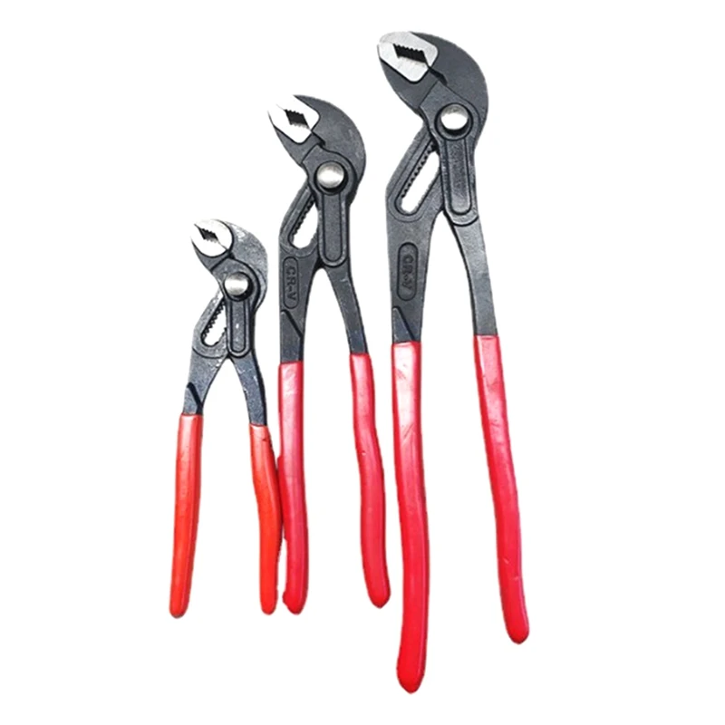 

3-Piece Groove Joint Pliers Set 7-Inch, 10-Inch, 12-Inch Adjustable Water Pump Pliers, V-Jaw Tongue And Groove Pliers