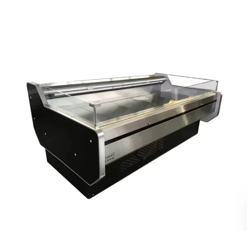 Hotel Use Supermarket Meat Single Temperature Refrigerated Display Cabinet Air Cooling Transparent Glass Chiller Fridge Custom