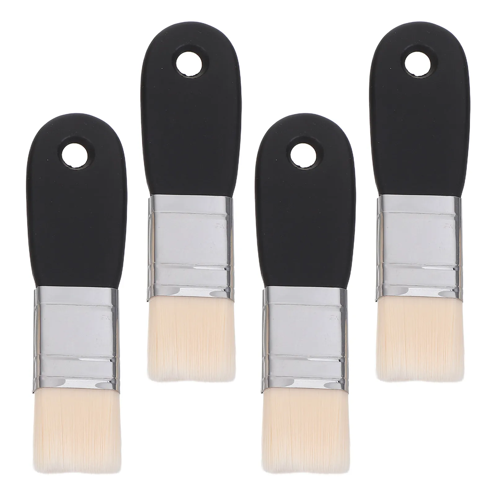 4Pcs Artist Paint Brushes Watercolor Flat Nylon Bristle Short Wood Handle Painting Brush Set for Detail Work