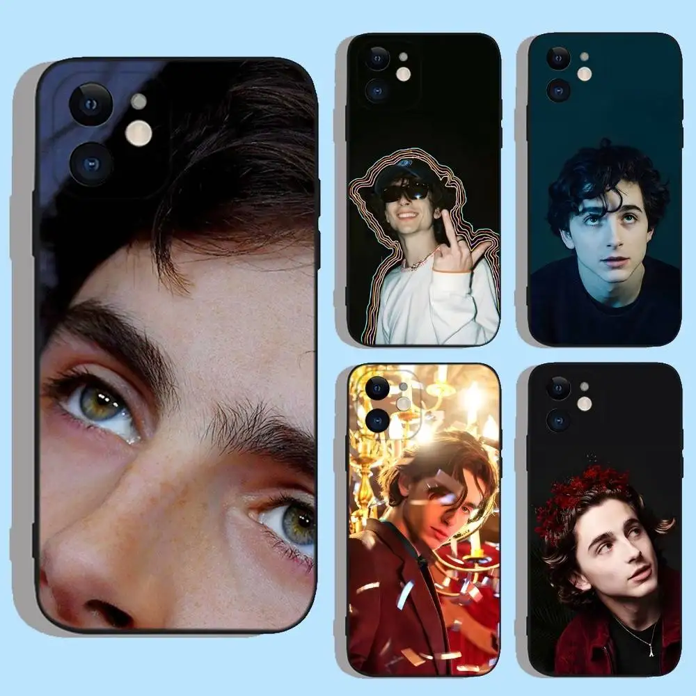 

T-Timothee Chalamet Phone Case For iPhone 17,16,15,14,13,12,11,XS,XR,X,8,7,Pro,Max,Plus,Mini,Air,e Silicone Black Cover