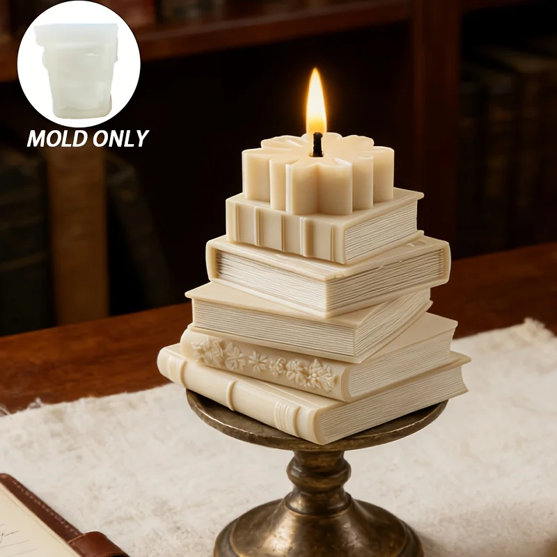 Layered book-design stack molds; reusable and easy-to-demold frames; resin silicone molds suitablefor candle making resin crafts