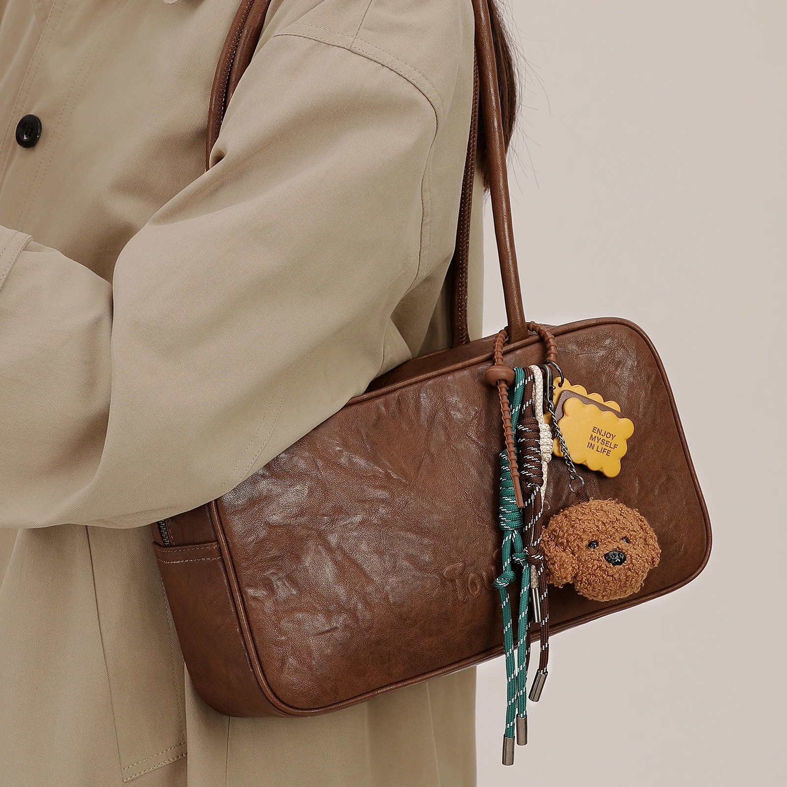 

TOUTOU Women Boston Underarm Bag Large Bowling Shoulder Bag Luxury Original Designer Handbag Back To School Teacher's Day Gift