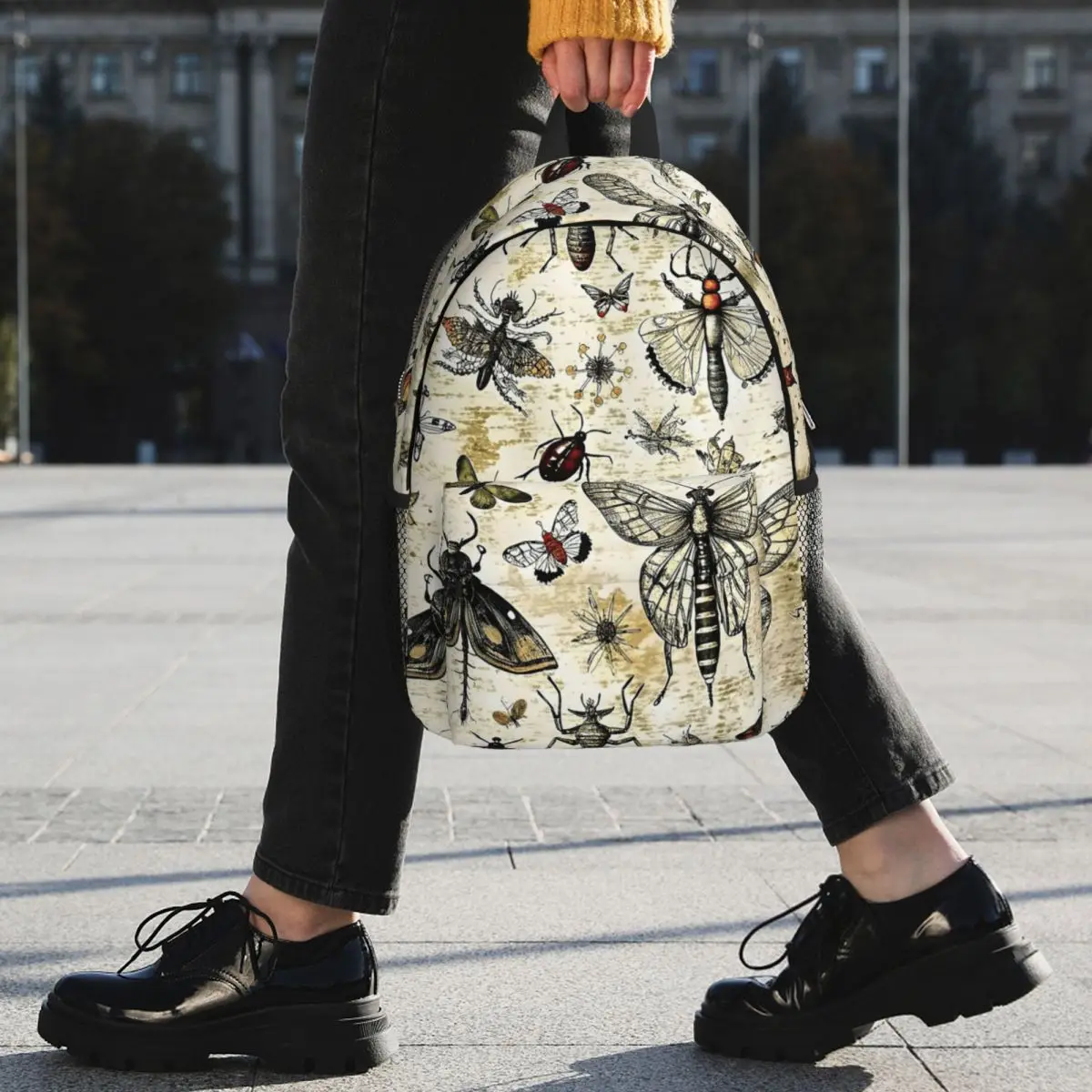 Vintage Insect Bug Themed Backpack Student BookBag Children School Bag Laptop Shoulder Bags for Boys Girls