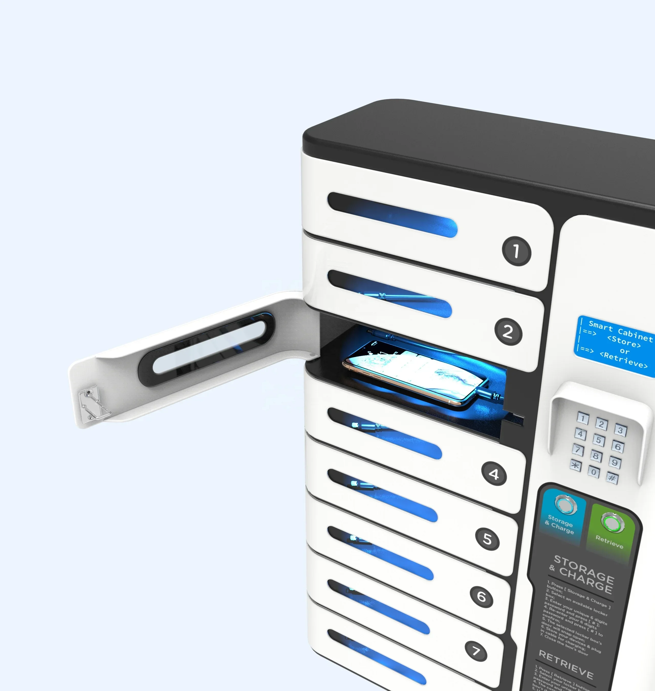 Y2power MIA 8 Bay Pin Code Fast Charging Public Mobile Phone Charging Locker PL-S008-Y2 Charging cabinet for Restaurant