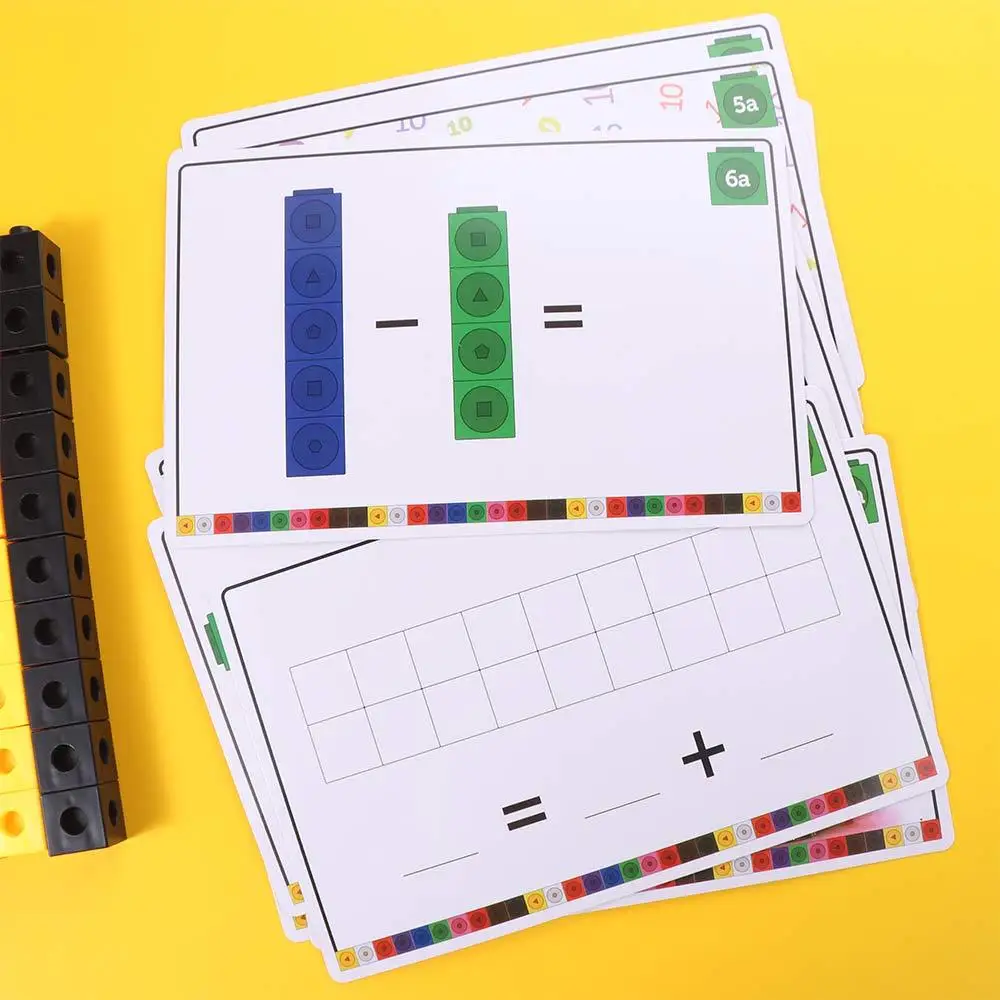 Montessori Cube Puzzle Building Blocks Counting Stacked Learning DIY Building Blocks Cube Toys Model Portable