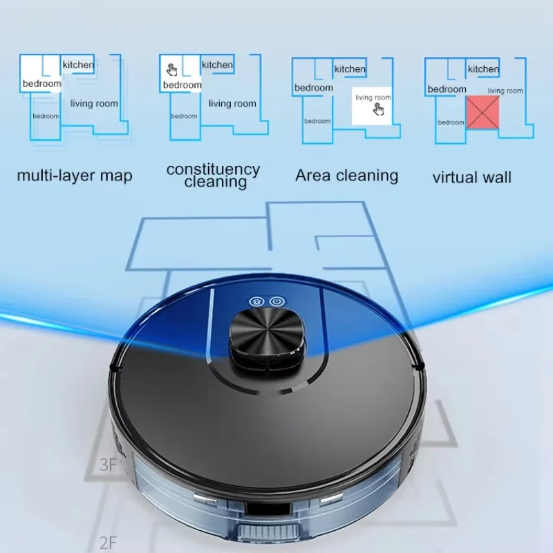 Floor Sweepers Dry and Wet Sweep Suction Mop 3 in 1 Self-Emptying Smart Robot