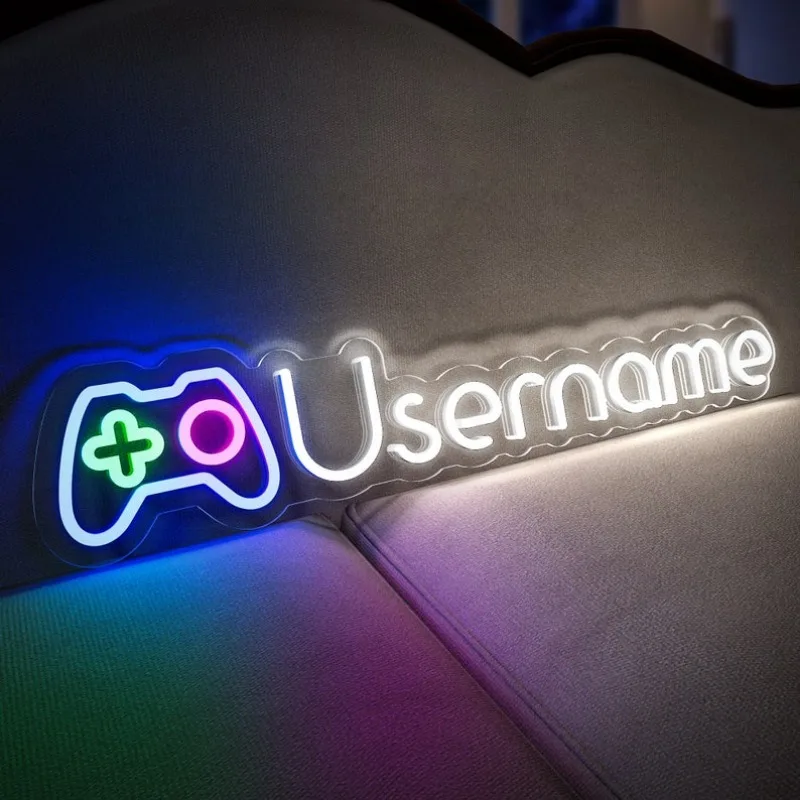 Benutzerdefinierte Gamertag Neonlicht Benutzerdefinierte Spiel Tag Neon LED Zeichen für Luftschlangen und Gamer Dekoration Männerhöhle Geschenke Gaming Wanddekoration