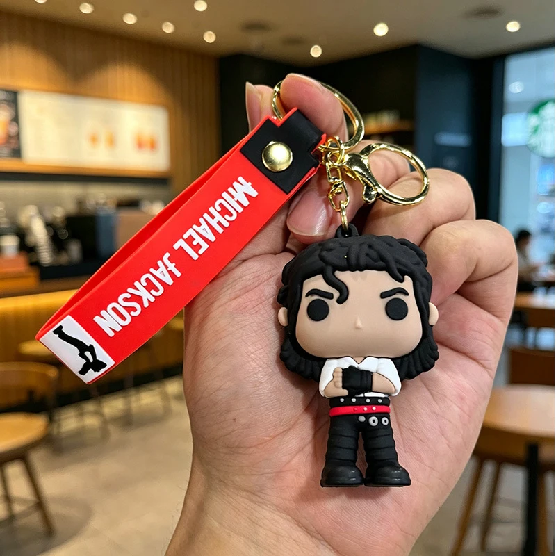 2026 Michael Jackson sleutelhanger klassieke dans koning hanger sleutelhanger mode zanger sleutelhanger creatief cadeau voor mannen vrouwen