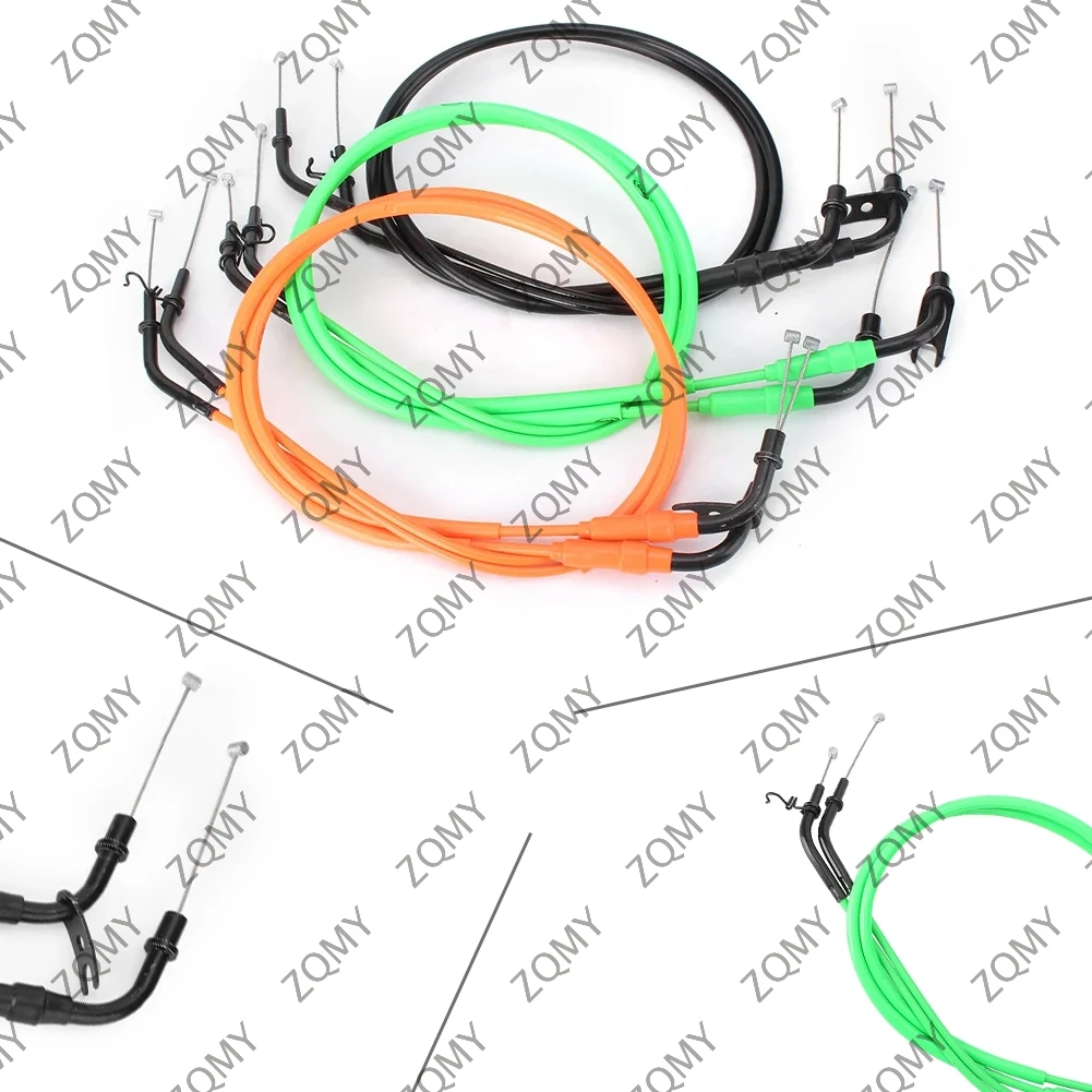 For Kawasaki Z1000 2011 2012 2013 2Pcs Motorcycle Throttle Cables Accelerator Lines Steel Wires