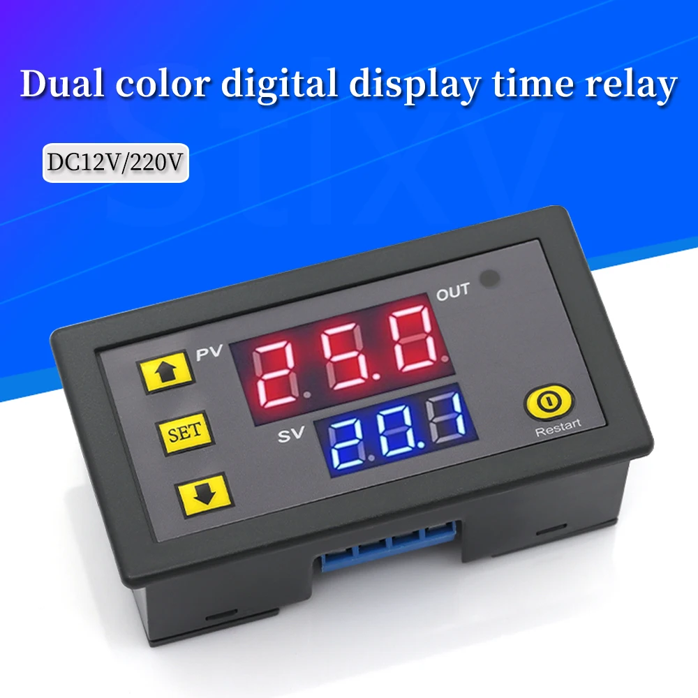 

AC 110V 220V DC 12V Digital Time Delay Relay LED Display Cycle Timer Control Switch Adjustable Timing Relay Time Delay Switch