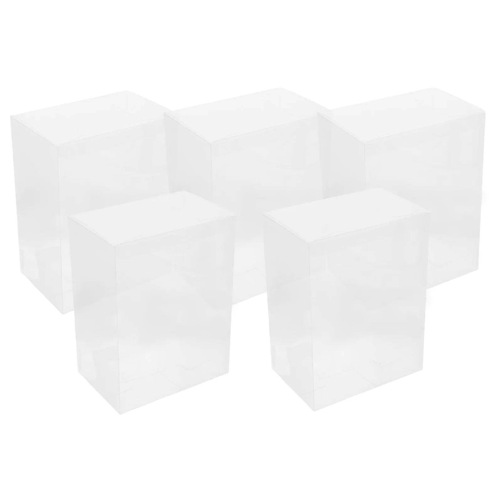 

5pcs Transparent Boxes Clear Plastic Display Cases Figures Collectibles Storage Stackable Dustproof Shell