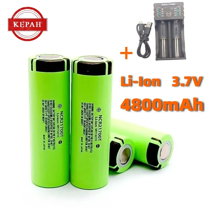 21700 Battery Rechargeable Battery 3.7V 4800mAh 50A Power Li-ion High Discharge Batteries for Electrical Tools+charger