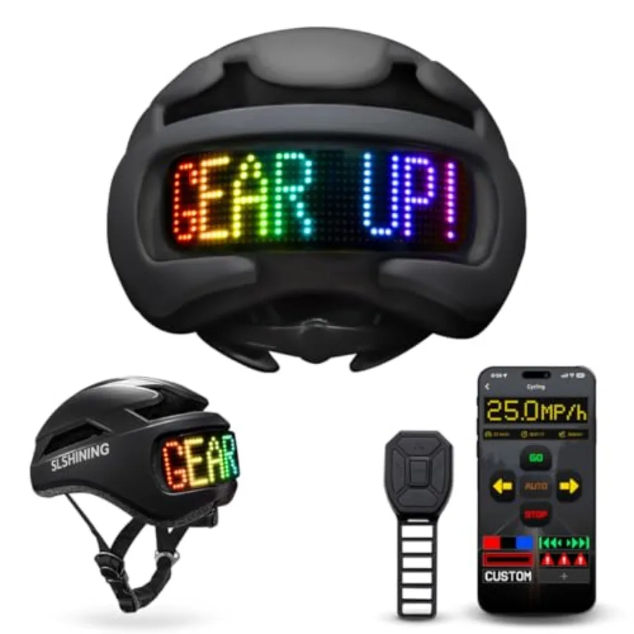 

Bike Helmet with Light - Bike Helmet with DIY LED Screen for Scooter, Bicycle, Skateboard - LED Display Helmet with Customizabl