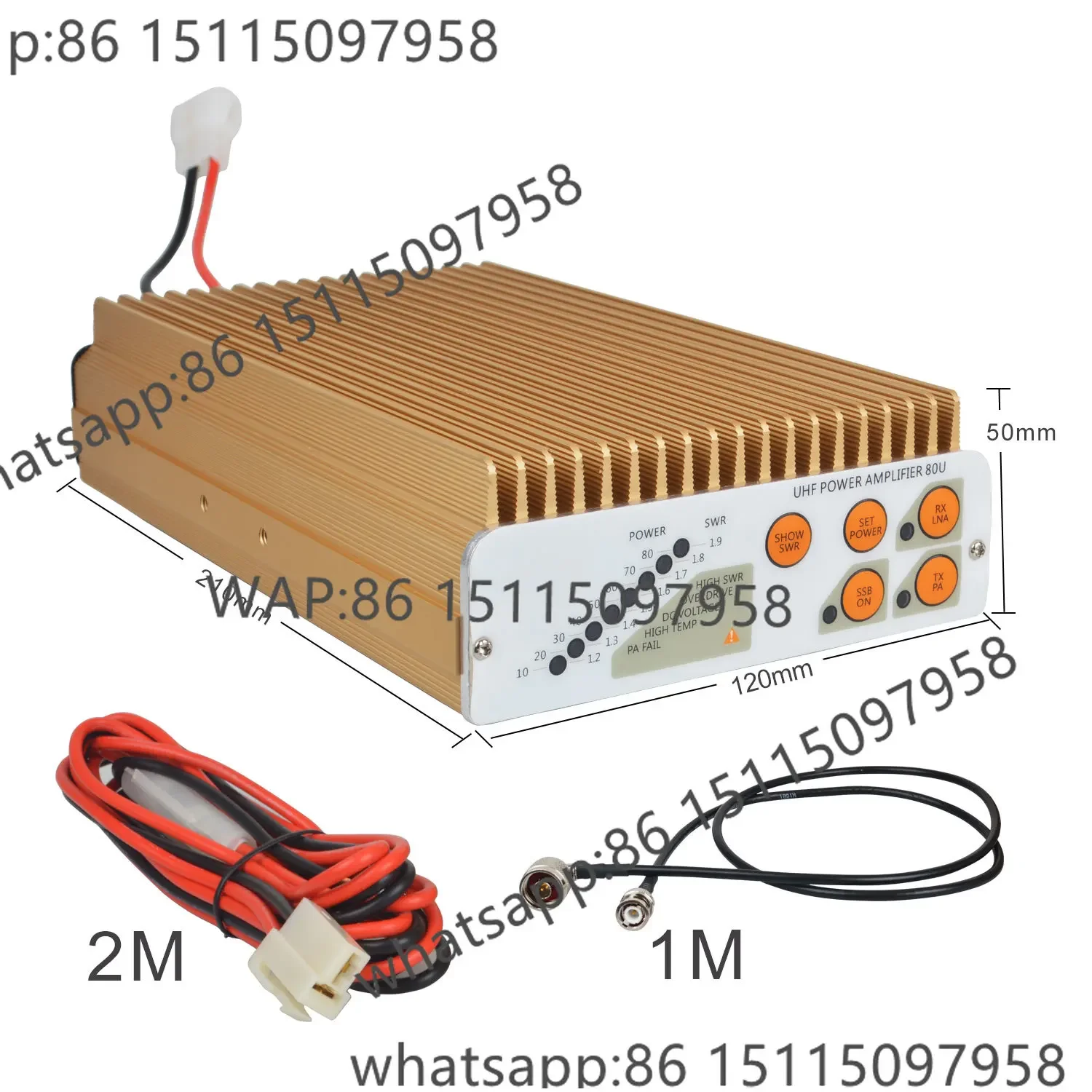 UHF intercom power amplifier, power setting level 10-80W