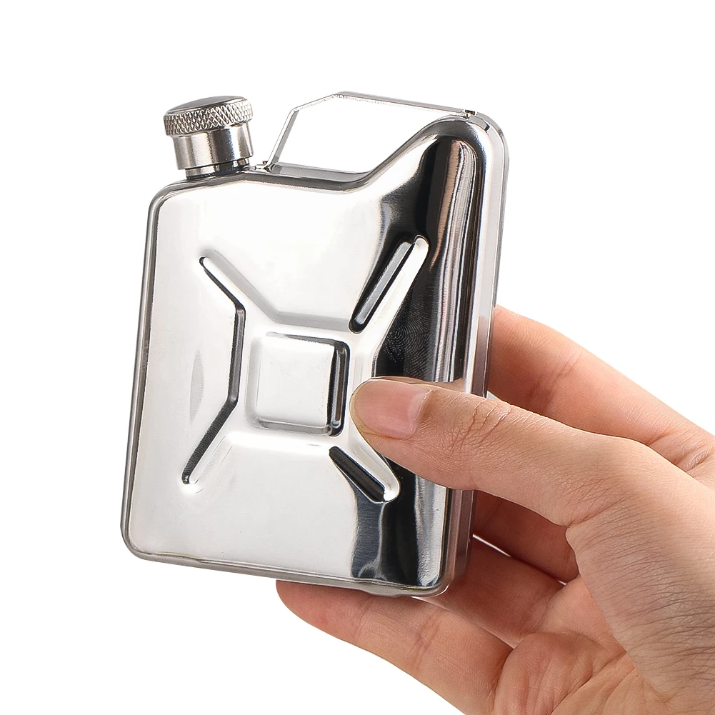 

D2 5oz Hip Flask for Liquor Whiskey Oil Jerry Can Shape Stainless Steel Portable Alcohol Wine Bottle Pot Camping Pocket Gifts