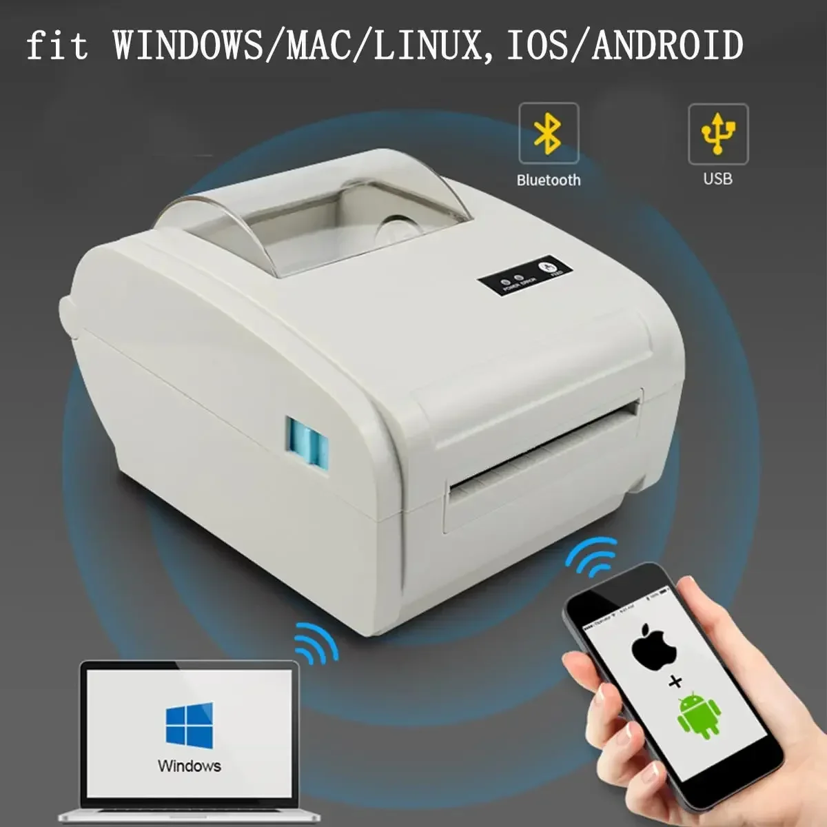 4x6Inch Shipping Thermal Stickers Desktop Printer USB Bluetooth Compatible DHL UPS Express Barcode Labels Thermal Printer