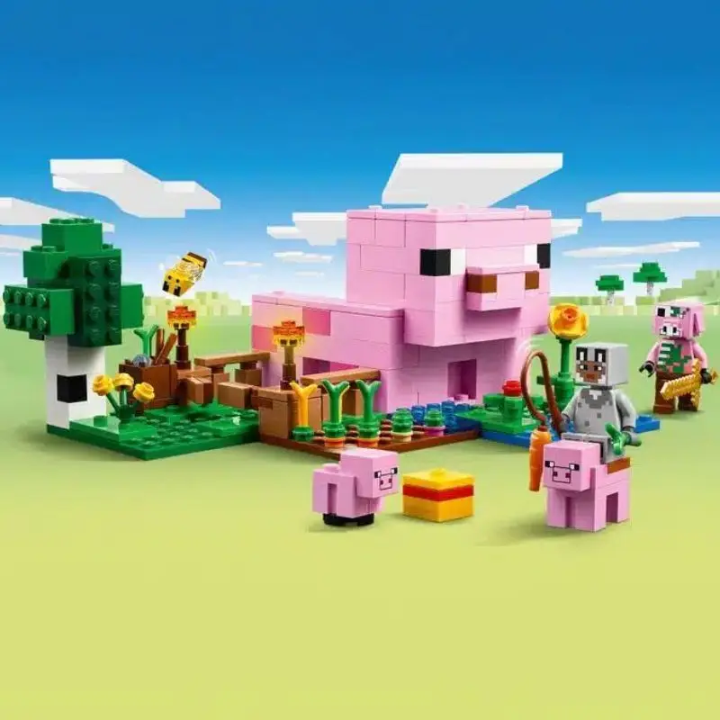 

MOC креативный детский домик-свинья, строительная игрушка, игра, подходит для детей 6-7 лет и старше сборка украшений, подарок на день рождения