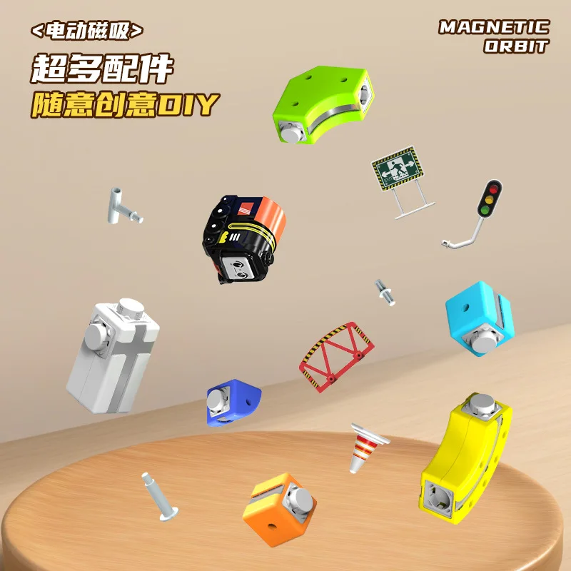 قطار المسار المغناطيسي الكهربائي الجديد للأطفال - لعبة مونتيسوري الجذعية DIY مسارات البناء المغناطيسية مجموعة تعلم تطوير الدماغ