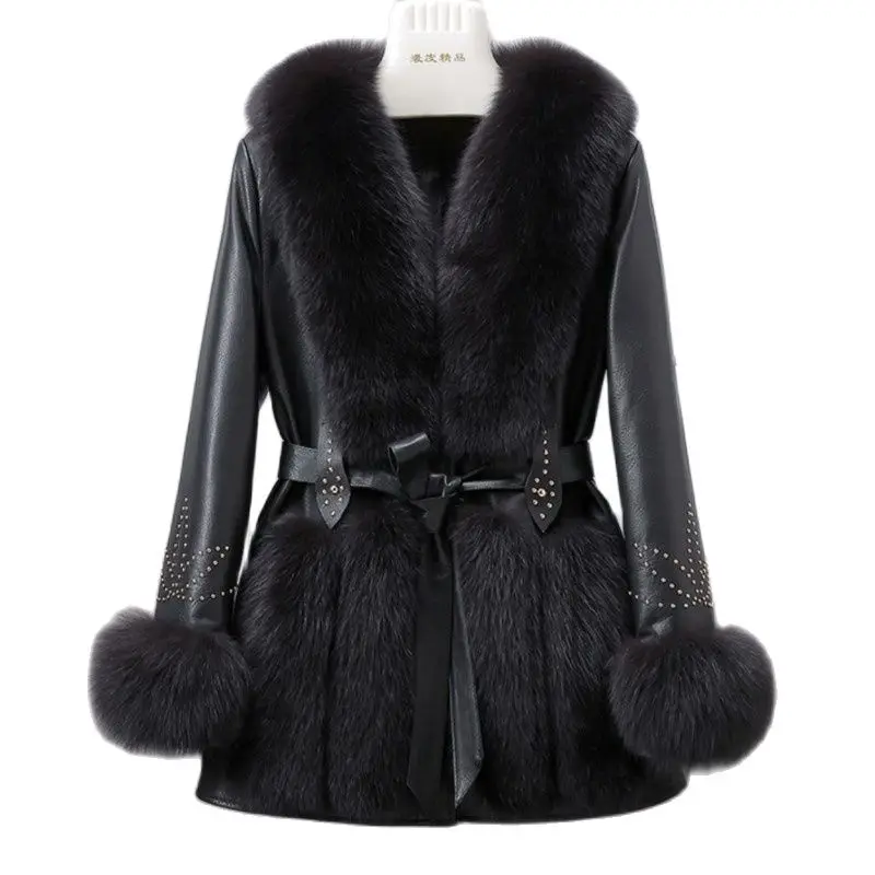 

2023 Best Sellers Winter Fur Integrated Jacket Whole Leather Fox Fur Fur Coat Female Popular Young Slimming Overcoat