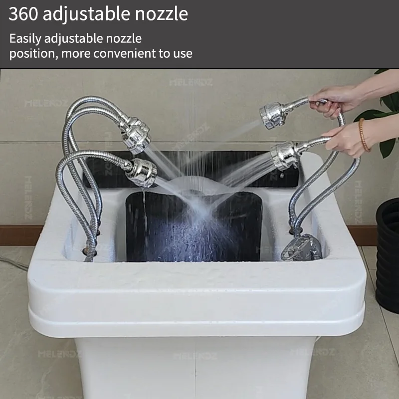 Electric Portable Head Spa Equipment Plumbed Shampoo Sink With Waterfall Faucets Hair Wash Shampoo Basin