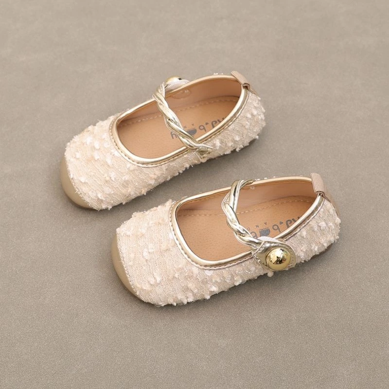 Bright Shiny Decorative Girl Mary Jane Shoes Spring and Autumn Fashion Gentle Korean Children's Shallow Comfortable Flat Shoes.