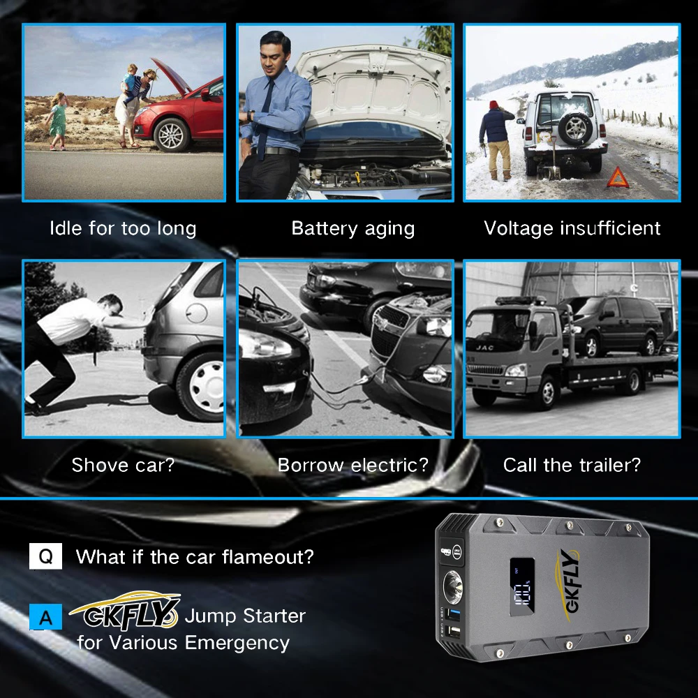Neue verbesserte 3000A Auto Starthilfe tragbare Power Bank Batterie Bosster Notstartgerät – Detail 2