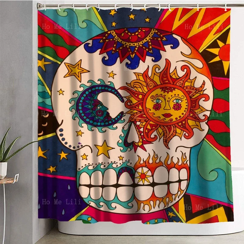 Vintage Mexican Folk Art Day Of The Dead Arte Horror Psychedelic Skeletons Snake Shower Curtain By Ho Me Lili For Bath Decor