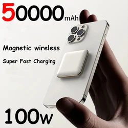 Mini Power Bank 50000mAh Super Fast Charging Magnetic Qi Wireless Power Bank For Xiaomi IPhone15 14 Portable External Battery