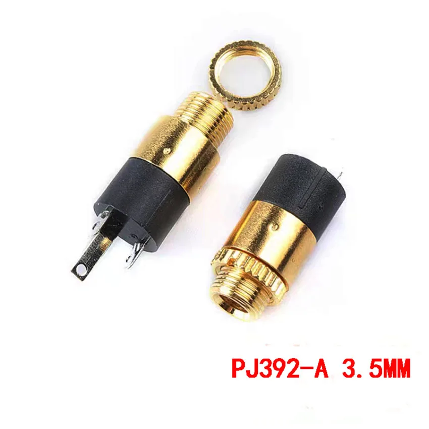 50-100PCS PJ392 3.5mm Audio Headphone Jack 3Pin Vertical Double Channel Connector 3.5mm Stereo Female Socket with Screw 399