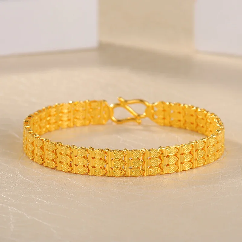 24K Pure Gold Bracelet Real 999 Solid Gold Bangle Upscale Beautiful  Romantic Trendy Classic Jewelry Hot Sell New 2025