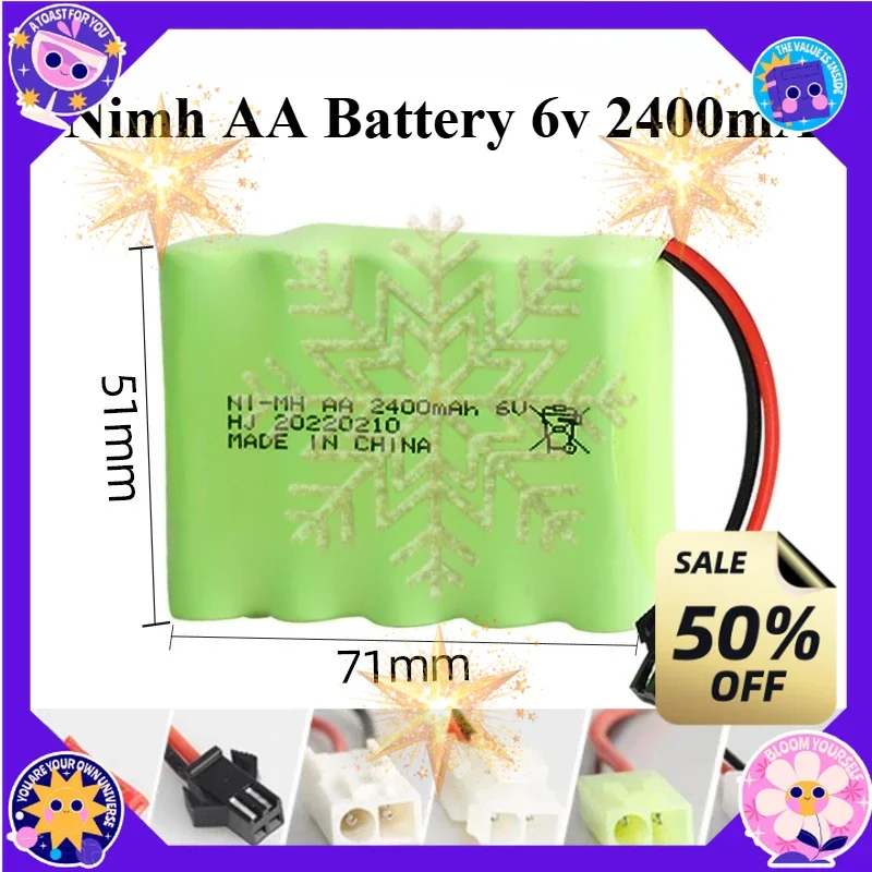 SWZY 4.8v/6v/7.2v/9.6v 2400mAh Rechargeable Battery or 3000mAh Nimh AA Battery Pack for Rc Toys Cars Tanks Robots Guns Boats 1Pc