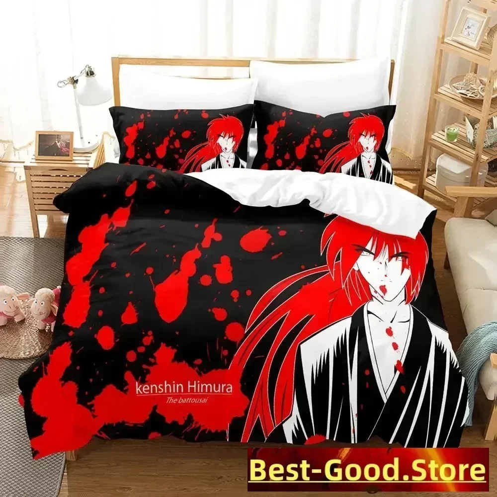 Rurouni Kenshin Bedding Set Duvet Cover Sheet Printed Bed Set Pillowcase Bed Full Queen King Size Comforter Bedroom