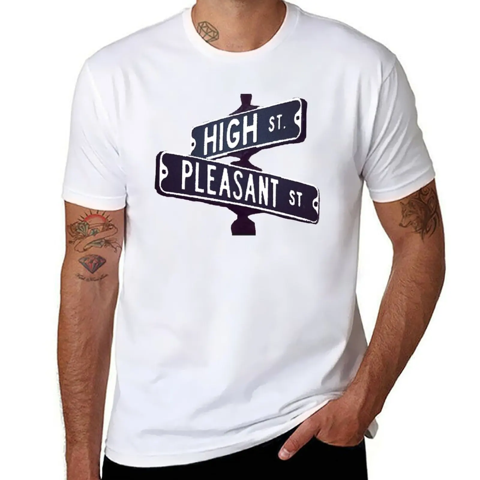 

HIGH & PLEASANT (stencil variation) T-Shirt man t shirts for men t shirts for man pack white T-Shirt