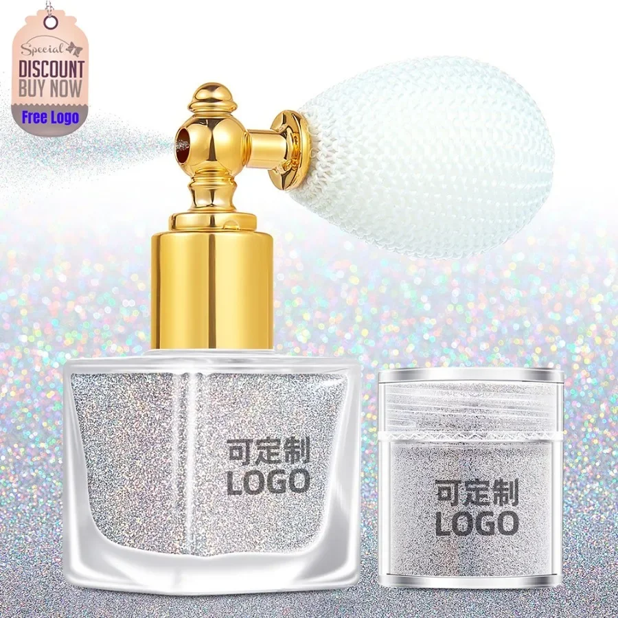 

Glitter Spray Eyeshadow Private Label Nail Art Sequin Glitter Powder Silver Blonde Facial Hair Body Spray Powder Custom Logo