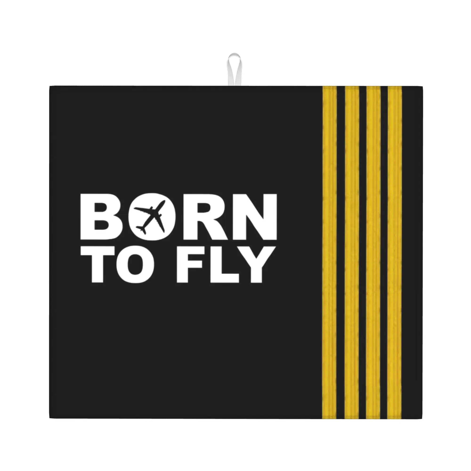 Born To Fly Captain Stripes Flight Pilot Mat Barware Reusable Aviation Aviator Airplane Bathroom Drying Mat For Kitchen