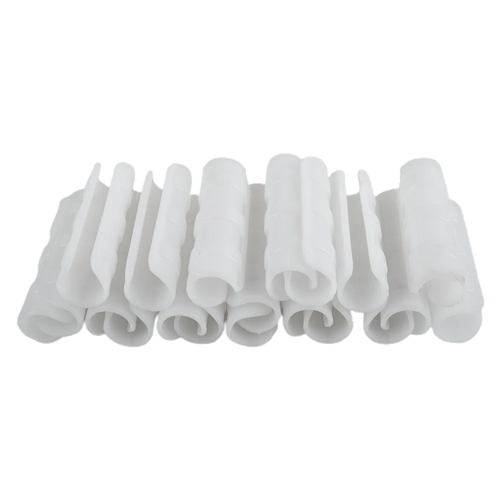 Tunnel Hoop Clips Pipe Clamps Plant Stakes Row Cover Temperature Resistant White Anti Rust Greenhouse Shed Film Kits