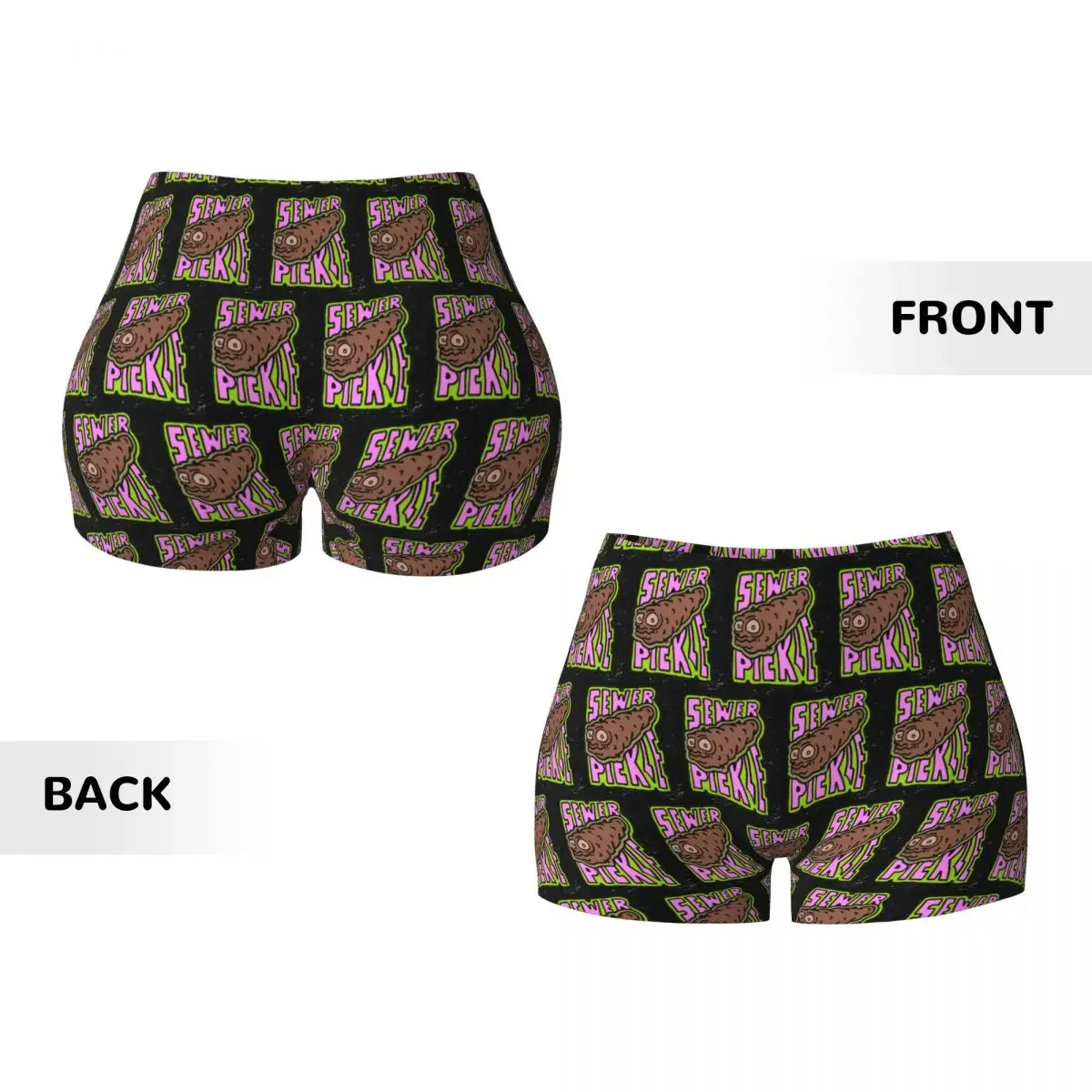 Custom Sewer Pickle Yoga Shorts Women Gym Workout Running Athletic Volleyball Biker Shorts