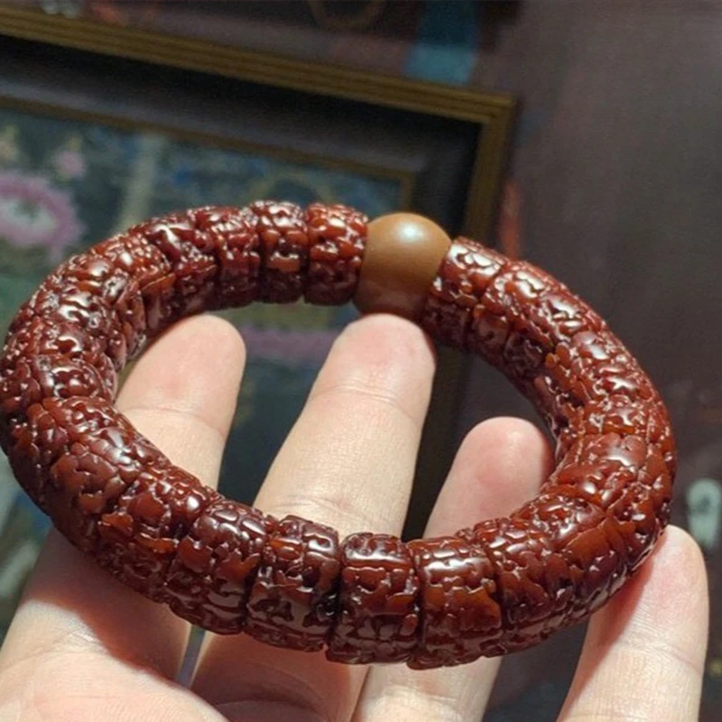 Nepalese Vajra fan-shaped explosive meat bracelets with handles for men to play with Rudraksha beads