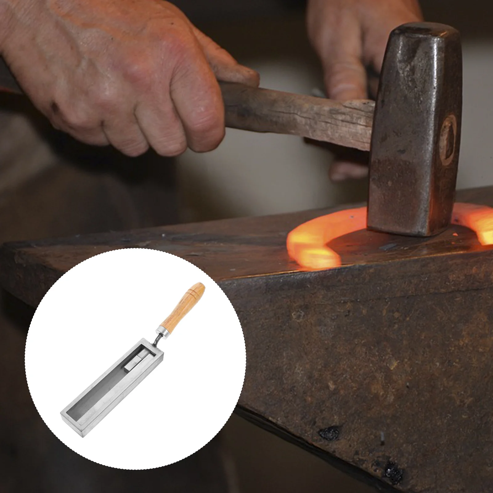 Refining Mold Metal Casting Slot Casting Ingot Mold with Wood Handle for Gold Silver Melting Mould