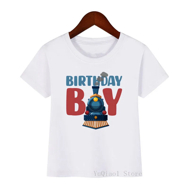 Train Theme Family Birthday Shirts Choo Choo Boy's T-shirt Graphic Family Outfits White Sets