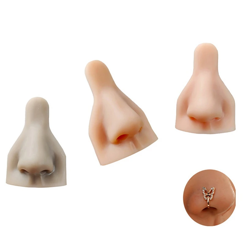 Silicone Mouth Nose Model Professional Practice Piercing Tools Nasal Ring Nose Stud Display Model Tools Reusable Body Jewelry